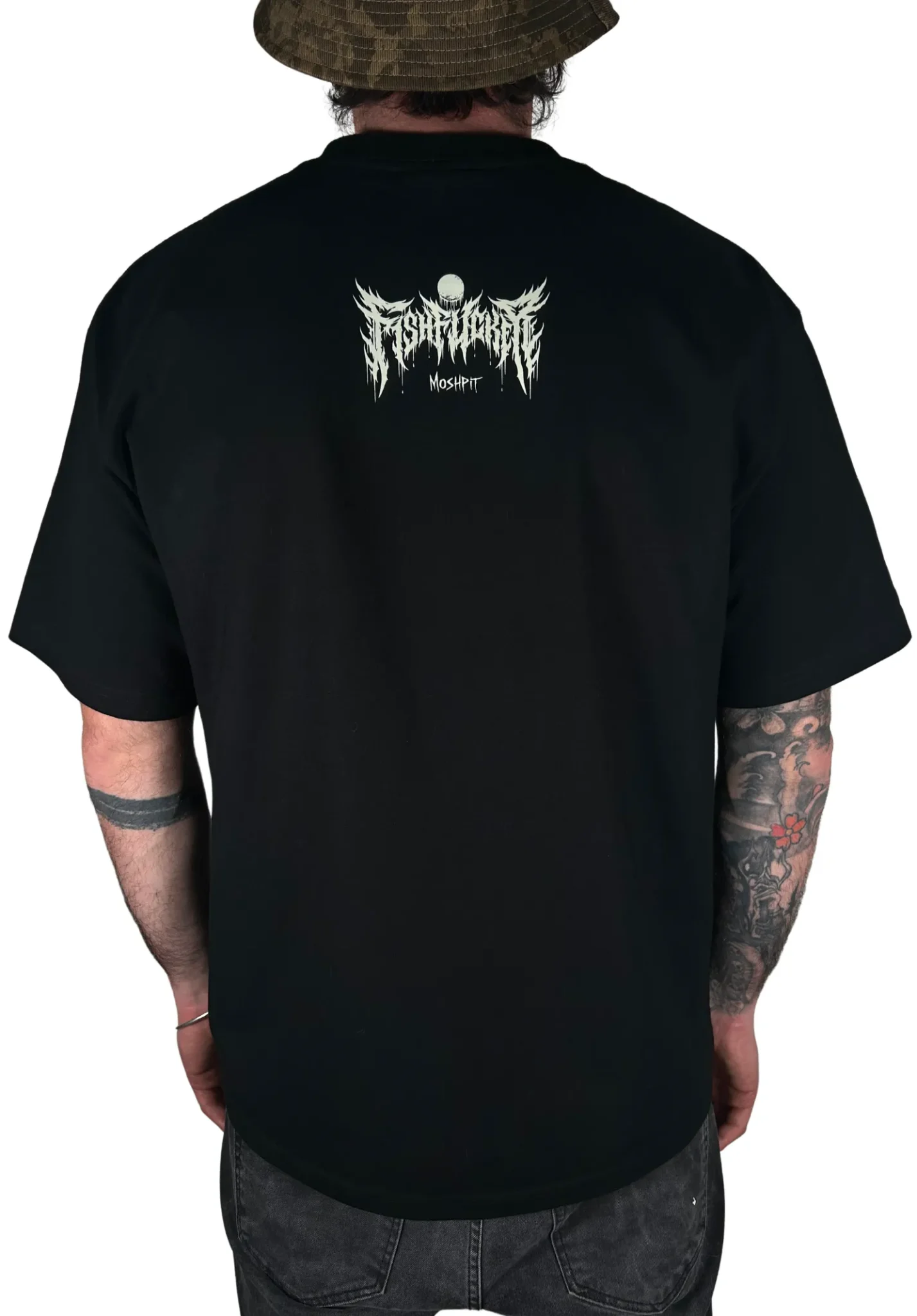 T-shirt ROTTEN KITTEN – Coupe ample, 100% coton épais, design chat cadavérique / zombie