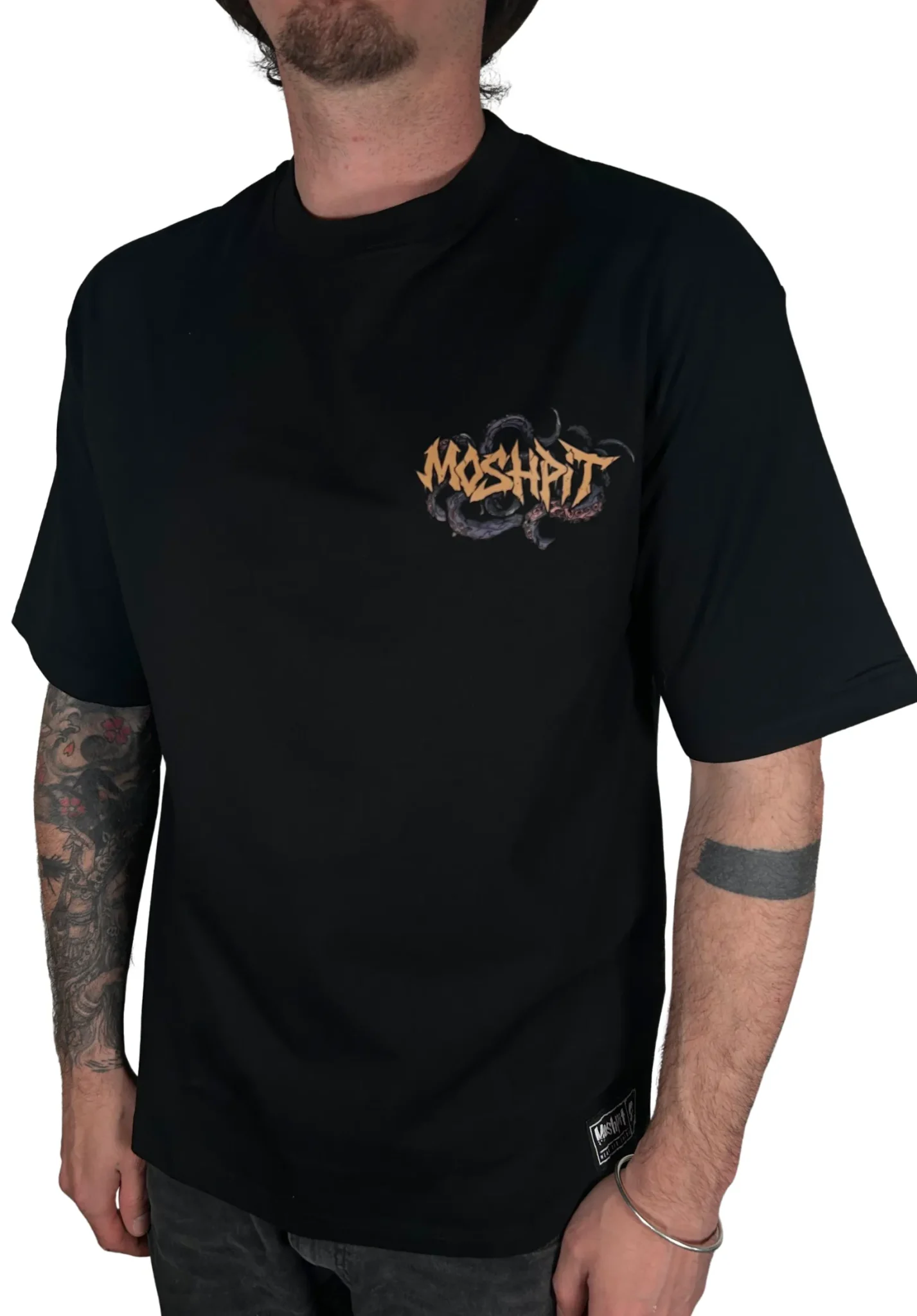 T-shirt dying whales– Coupe ample, 100% coton épais, design BALEINE SKULL