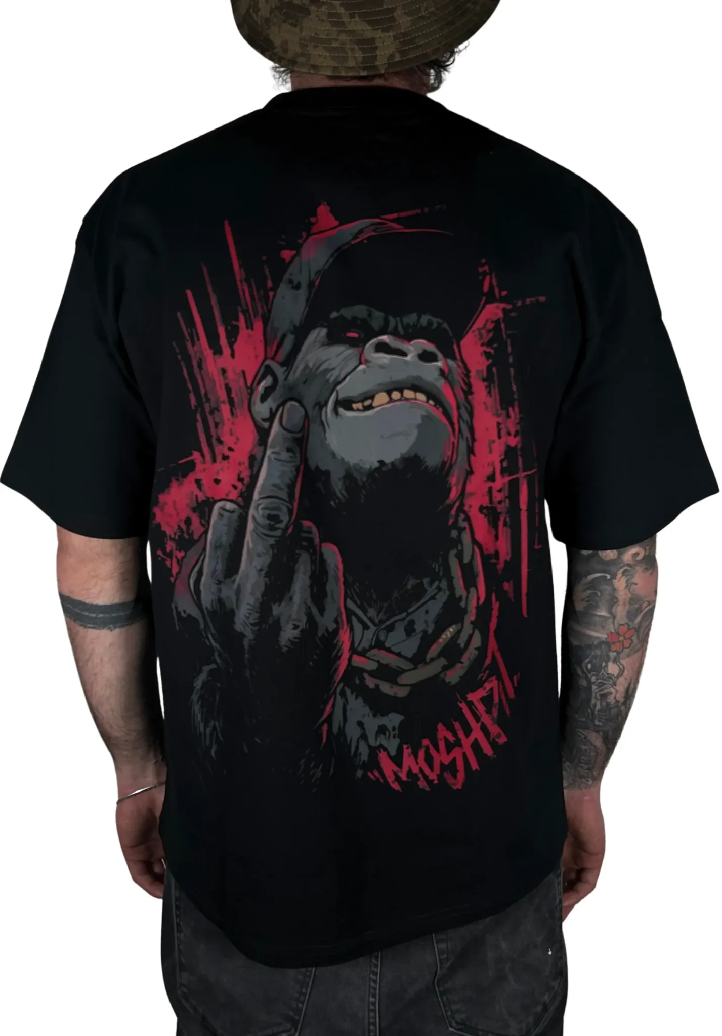 T-shirt PRIMAL DISRESPECT– Coupe ample, 100% coton épais, design GORILLE ARROGANT