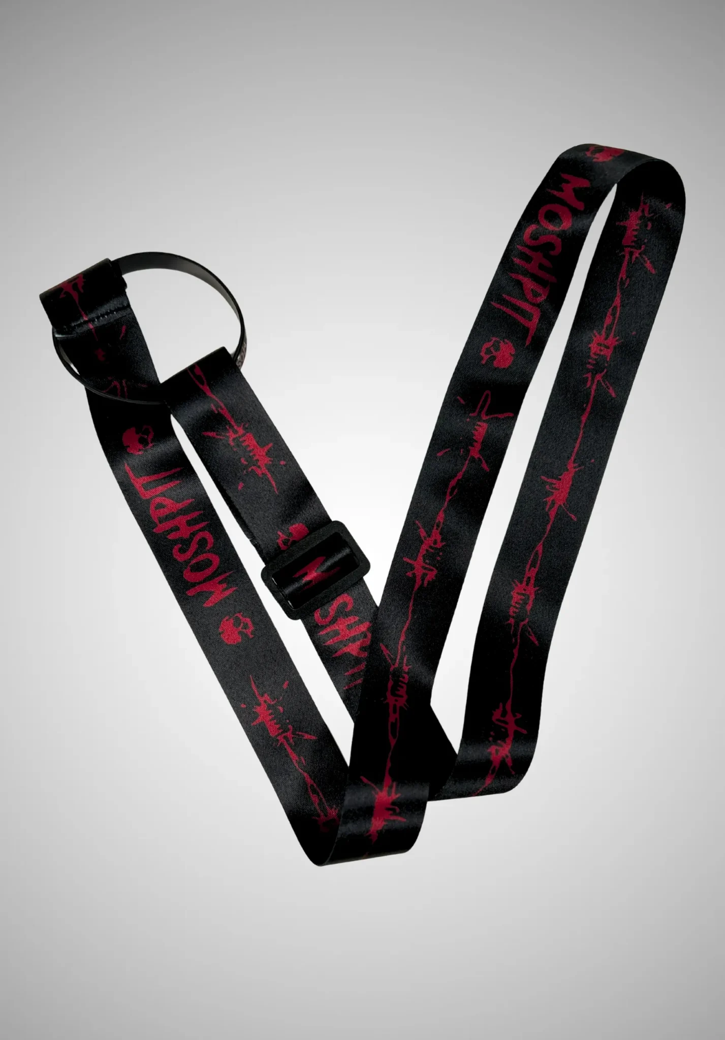 Porte gobelet Moshpit noir et rouge avec sangle de 110 cm
