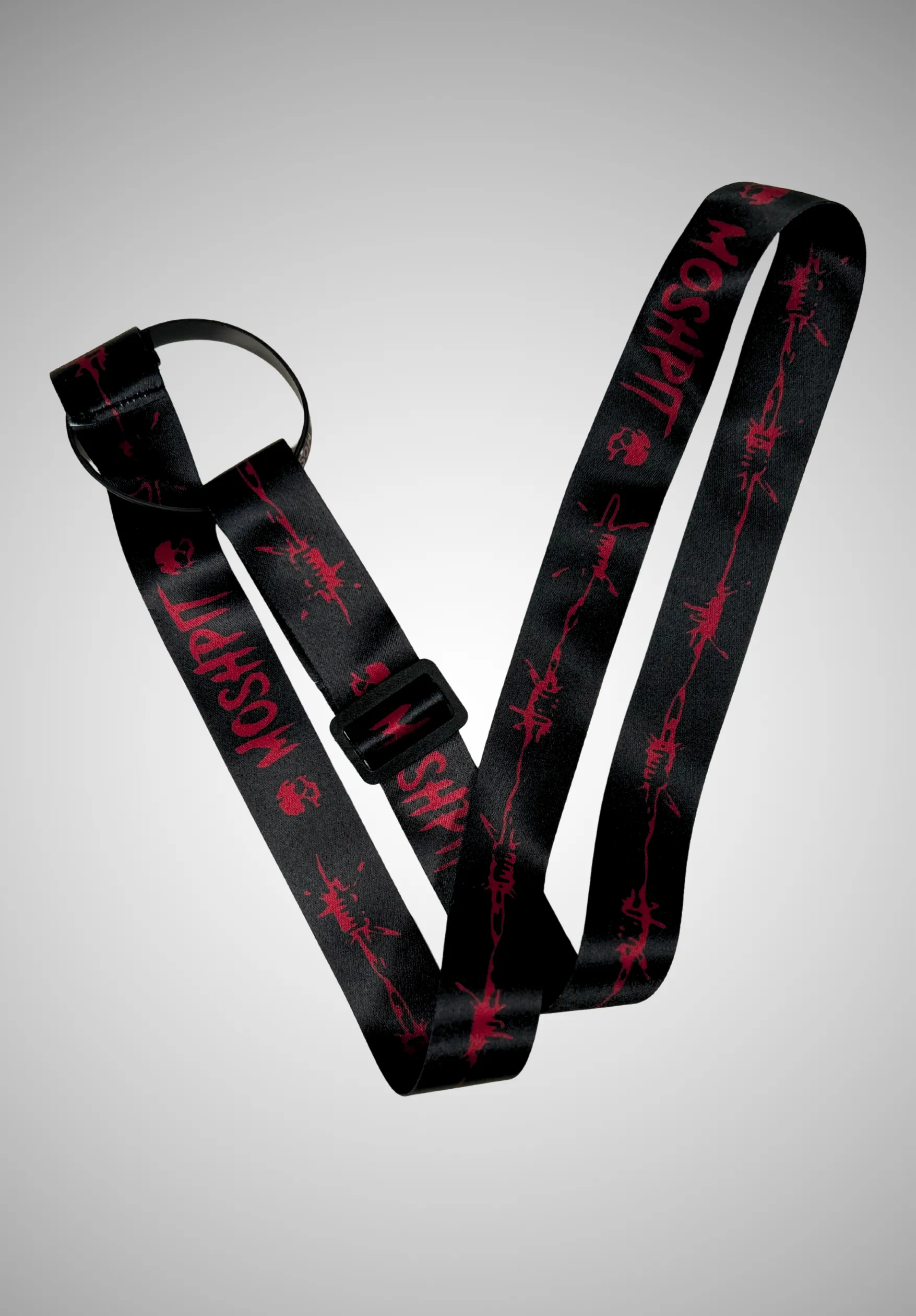Porte gobelet Moshpit noir et rouge avec sangle de 110 cm